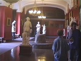 The ground floor Statue gallery at Carbisdale Castle Youth Hostel